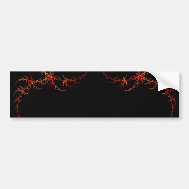 Orange Fiery Fractal Border Bumper Sticker (Front)