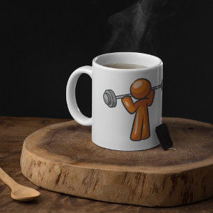 Orange Figure Weightlifting  Mug