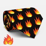 Orange Fire Flames Pattern on Black Colourful Tie<br><div class="desc">Riddle: How can you be hot and cool at the same time? Answer: By wearing this colourful, original flame pattern neck tie! The bright red, orange and yellow flames on a crisp black background are sure to set you apart from the crowd. A striking, contemporary design that makes a great...</div>