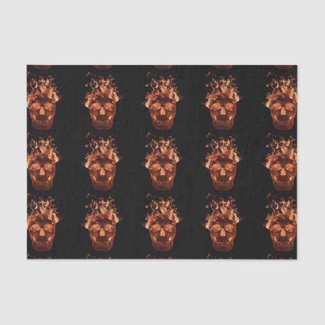 Orange Fire Skull Tissue Paper (Front)