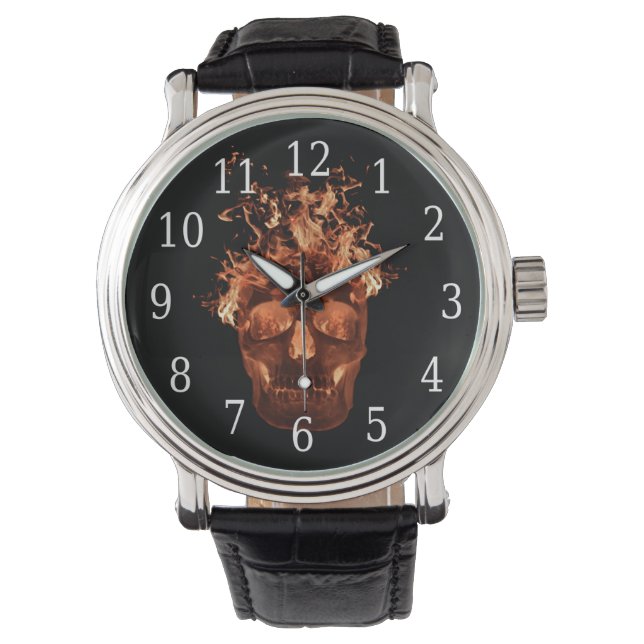 Orange Fire Skull Watch (Front)