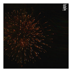 Orange Fireworks Photo Print