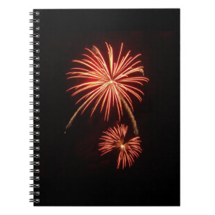 Orange Fireworks Spiral Notebook
