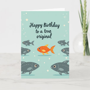 Orange Fish Birthday Card