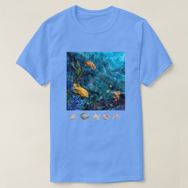 ORANGE FISH BLUE OCEAN T-Shirt (Design Front)