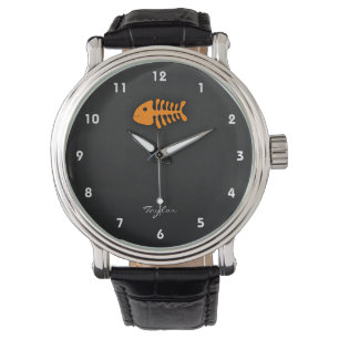 Orange Fish Bones Watch