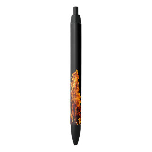 Orange flame black ink pen