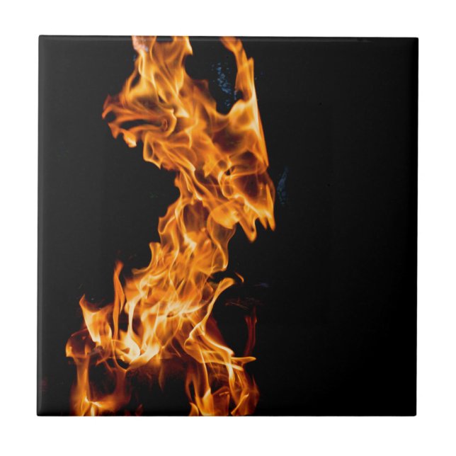 Orange flame label tile (Front)