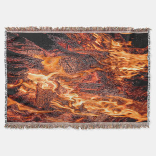 Orange flame throw blanket
