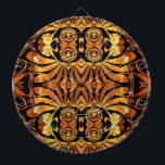 orange flames Native totem pole tribal pattern Dartboard<br><div class="desc">black and gold orange flames Native totem pole tribal pattern accessories. Tropical island home accessories.</div>