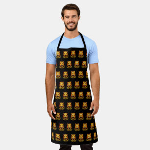 Orange Flaming Fire Tiger Apron
