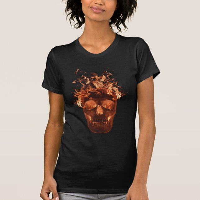 Orange Flaming Skull T-Shirt (Front)