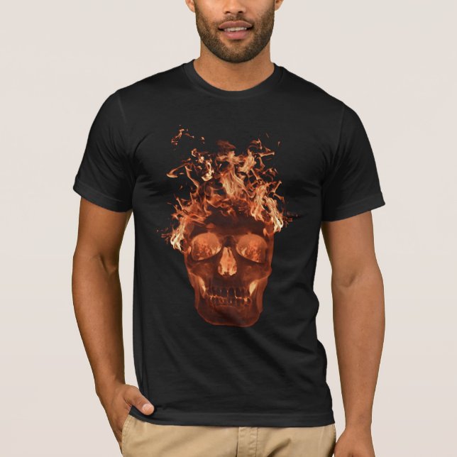 Orange Flaming Skull T-Shirt (Front)