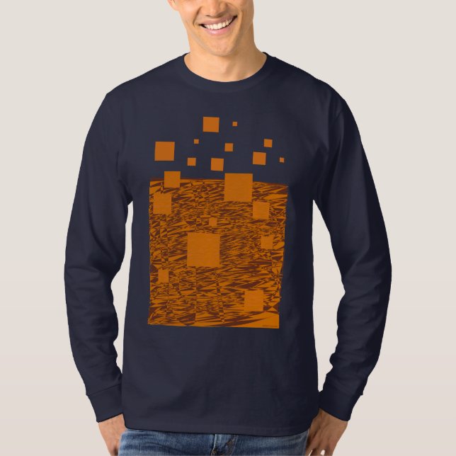 Orange Float Abstract Pattern Chemistry Art Sci Fi T-Shirt (Front)