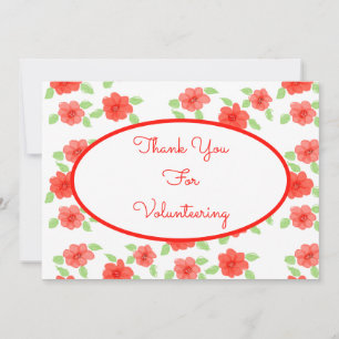Orange Floral Accented Thank You Card
