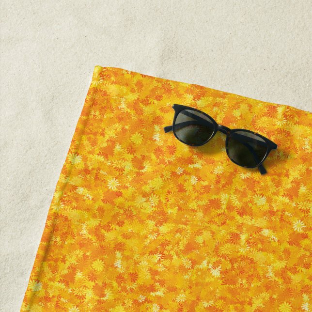 orange floral beach towel (In Situ)