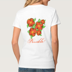 Orange Floral Designer T-Shirt