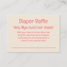 Orange Floral Diaper Raffle Instructions & Ticket