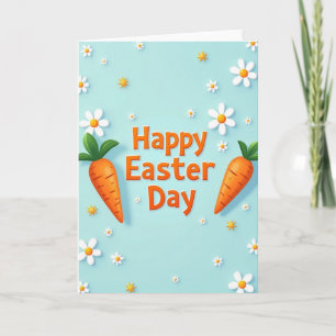 Orange Floral Easter Day Card