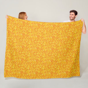 Orange floral fleece blanket