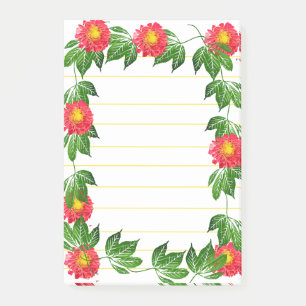 Orange Floral Frame Post-it Notes