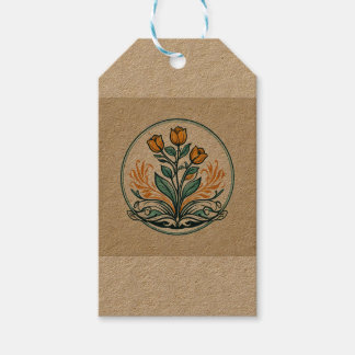 Orange Floral Gift Tags