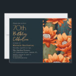 Orange Floral Green Cactus Navy 70th Birthday  Invitation<br><div class="desc">Mark a special 70th birthday with this bold and stylish 5"x7" invitation featuring vivid orange cactus flowers set against a deep navy background. The eye-catching Southwestern floral artwork brings warmth and personality, while elegant modern typography highlights the milestone year. Perfect for honouring a loved one’s 70th birthday, this invitation sets...</div>