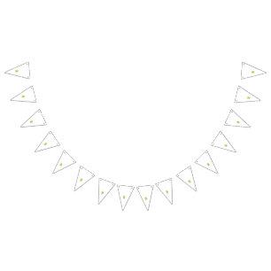 Orange floral motif with symmetrical patterns in a bunting 