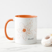 Orange floral name script