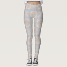 Orange Floral Pattern w/Grey and Blue