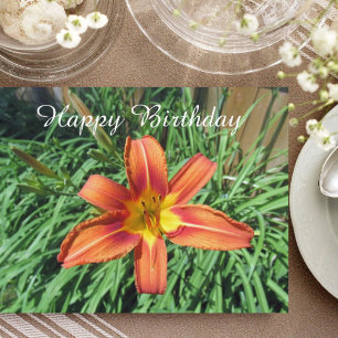Orange Floral Photography Birthday Postcard