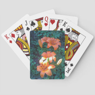 Orange Floral Photography Playing Cards