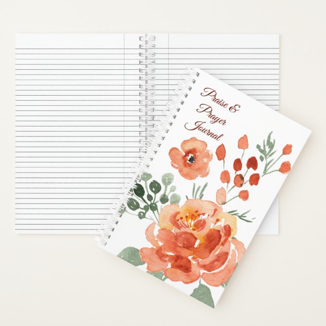 Orange floral Praise & Prayer Journal (Inside)