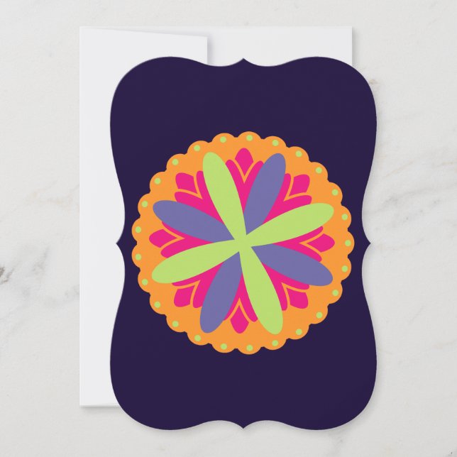 Orange floral shapes illustration (Front)