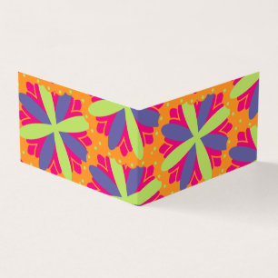 Orange floral shapes illustration business card