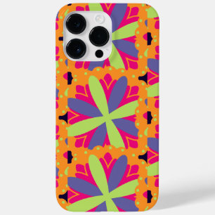 Orange floral shapes illustration Case-Mate iPhone 14 pro max case