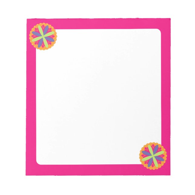 Orange floral shapes illustration notepad (Front)