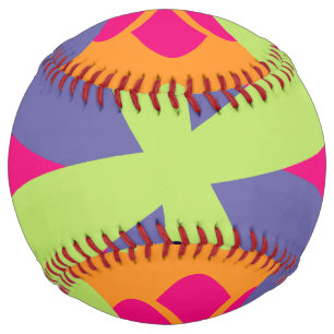 Orange floral shapes illustration softball