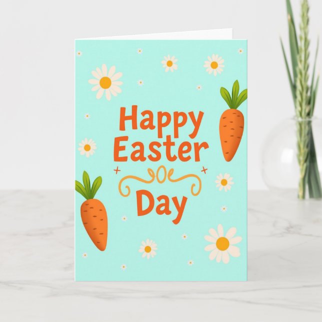 Orange Floral Springtime Card (Front)