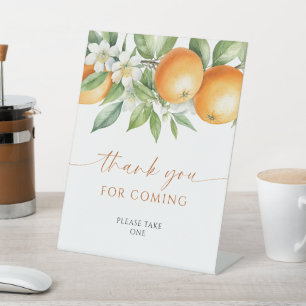 Orange Floral Thanks For Coming Sign