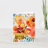 Orange Floral Thinking of You 