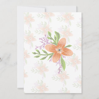 Orange Floral Watercolor Greeting Card – Elegant B