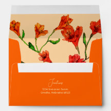 Orange Floral Watercolor Wedding