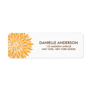 Orange Flower Address Return Labels