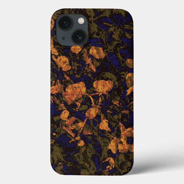 Orange flower against leaf camouflage pattern Case-Mate iPhone case (Back)