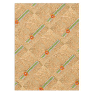 Orange flower and basis tablecloth