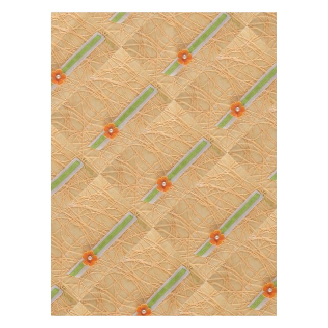 Orange flower and basis tablecloth (Front)
