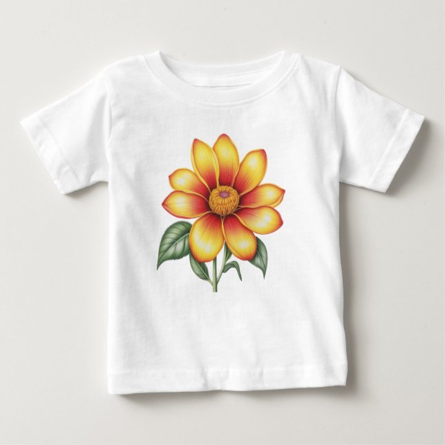 Orange Flower Baby T-Shirt (Front)