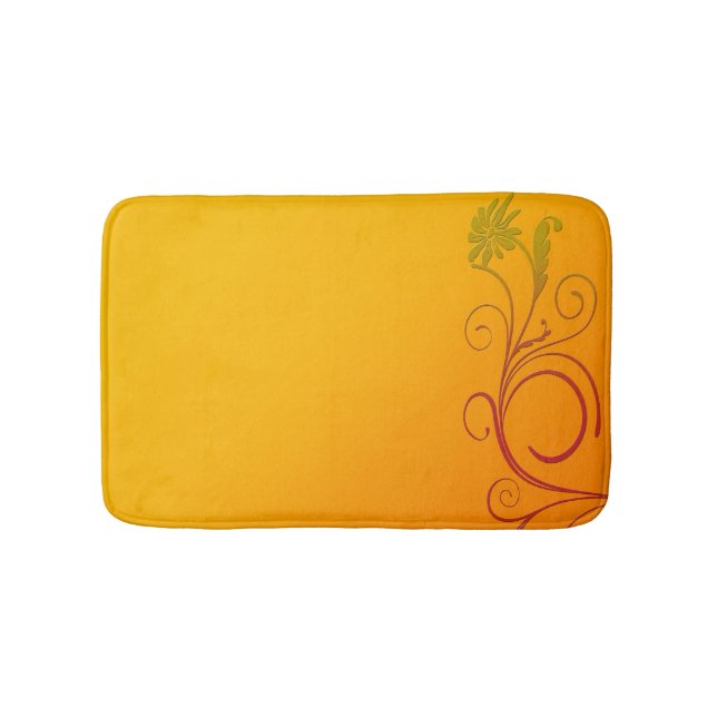 Orange Flower Bath Mat (Front)