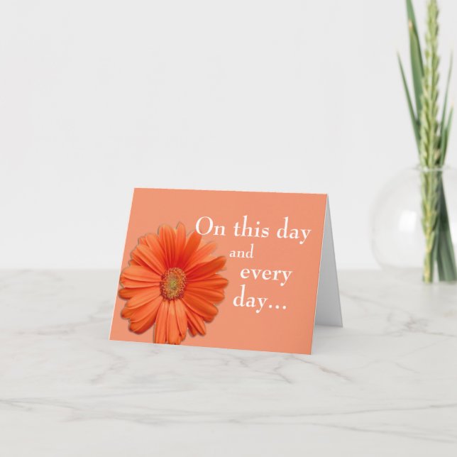 Orange Flower Birthmother Card (Front)